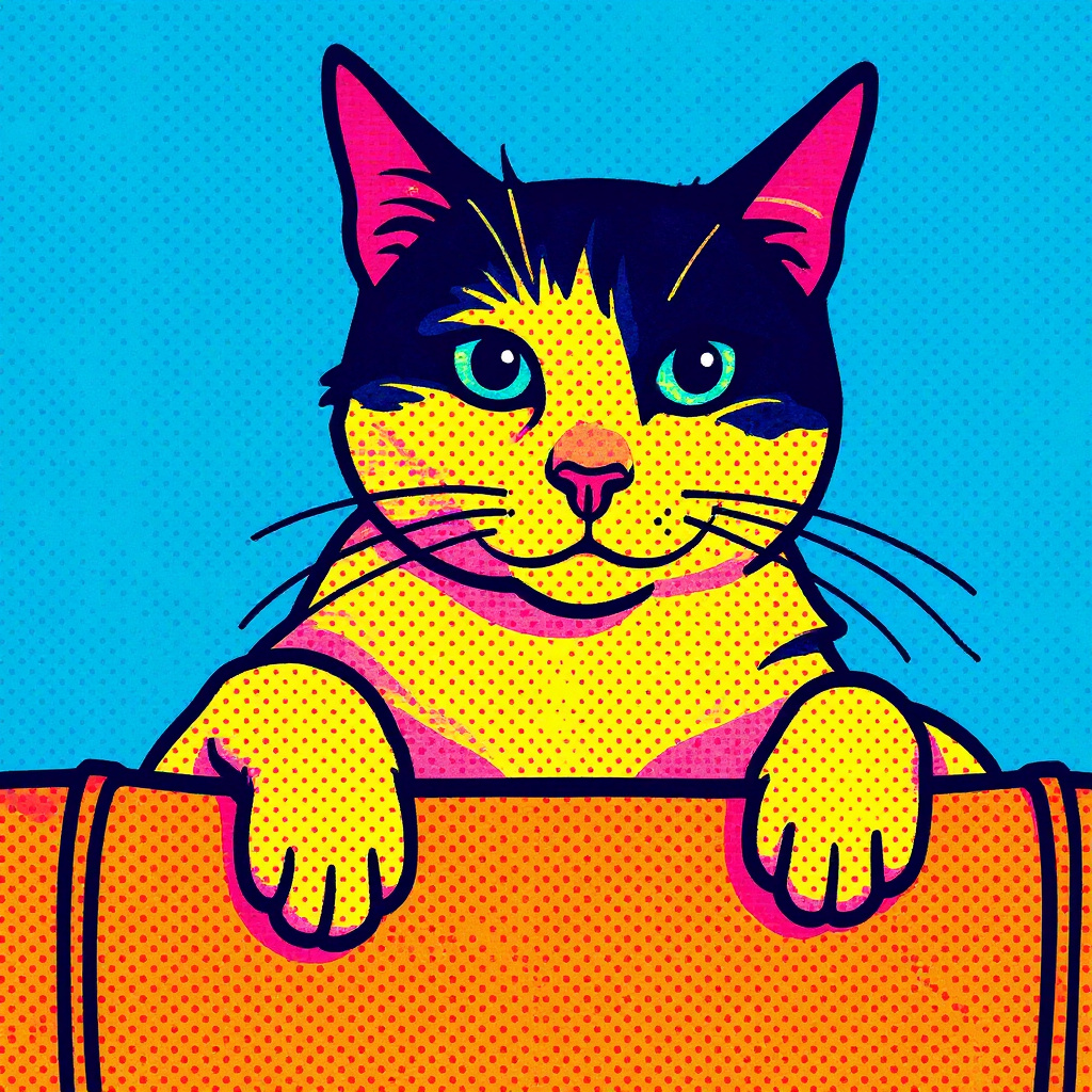 Kočka → pop-art